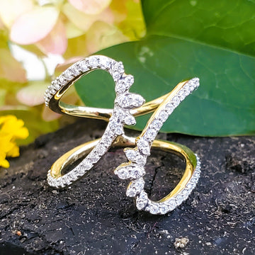 14K Yellow Gold .50CTW Diamond Open Space Ring DFR-26087